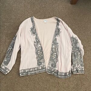 Chic Embellished Blazer in Soft Pink